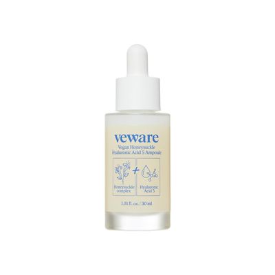 Veware Vegan Honeysuckle Hyaluronic Acid 5 Ampoule - Hydrating Soothing Facial Serum - Fragrance-Free, Alcohol-Free, 30ml