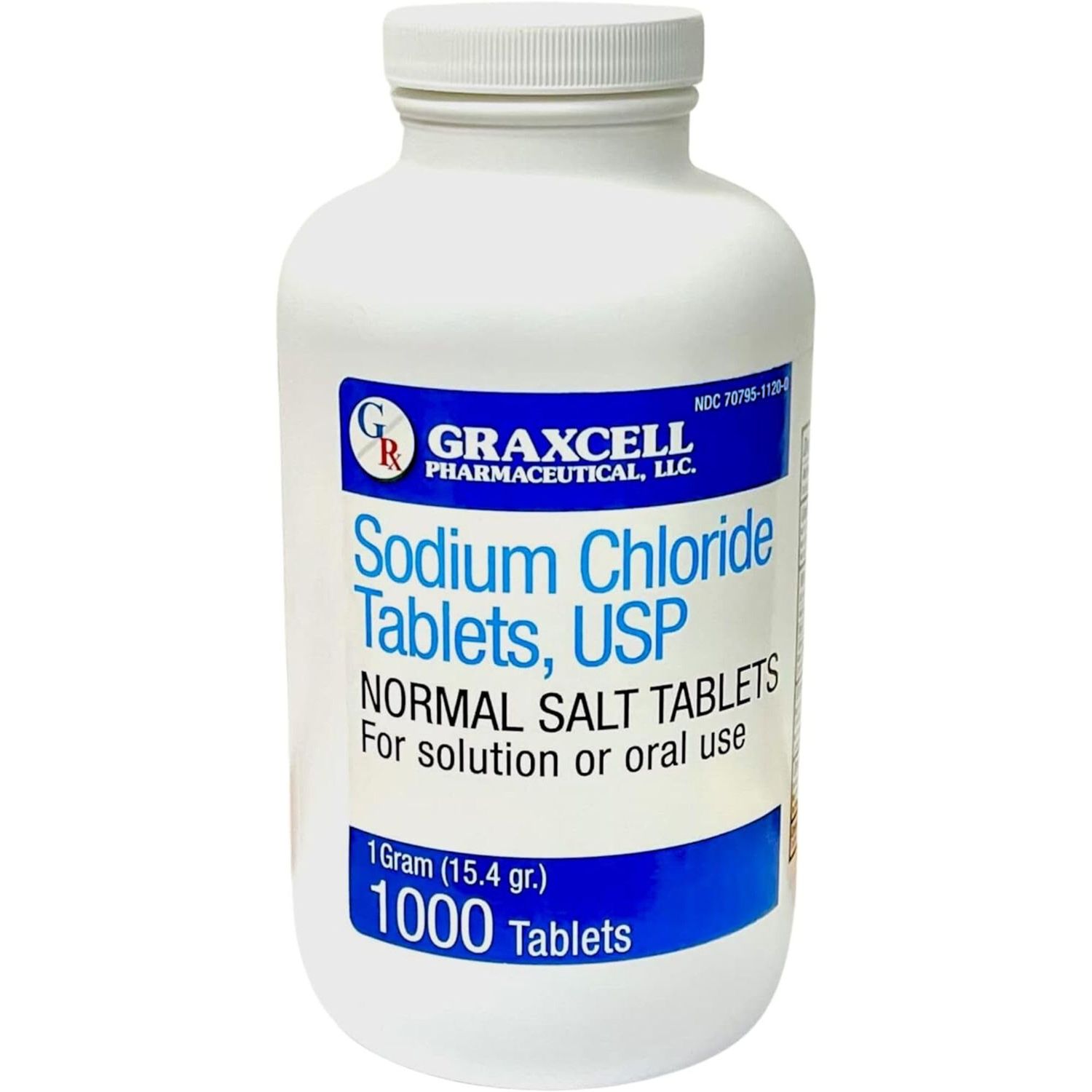 Sodium Chloride Tablets 1gm Electrolyte Salt Pills for POTS Syndrome and Dysautonomia Support Rapid Rehydration, Natural Ingredients (15.4gr.) 1000 Count Made in The USA