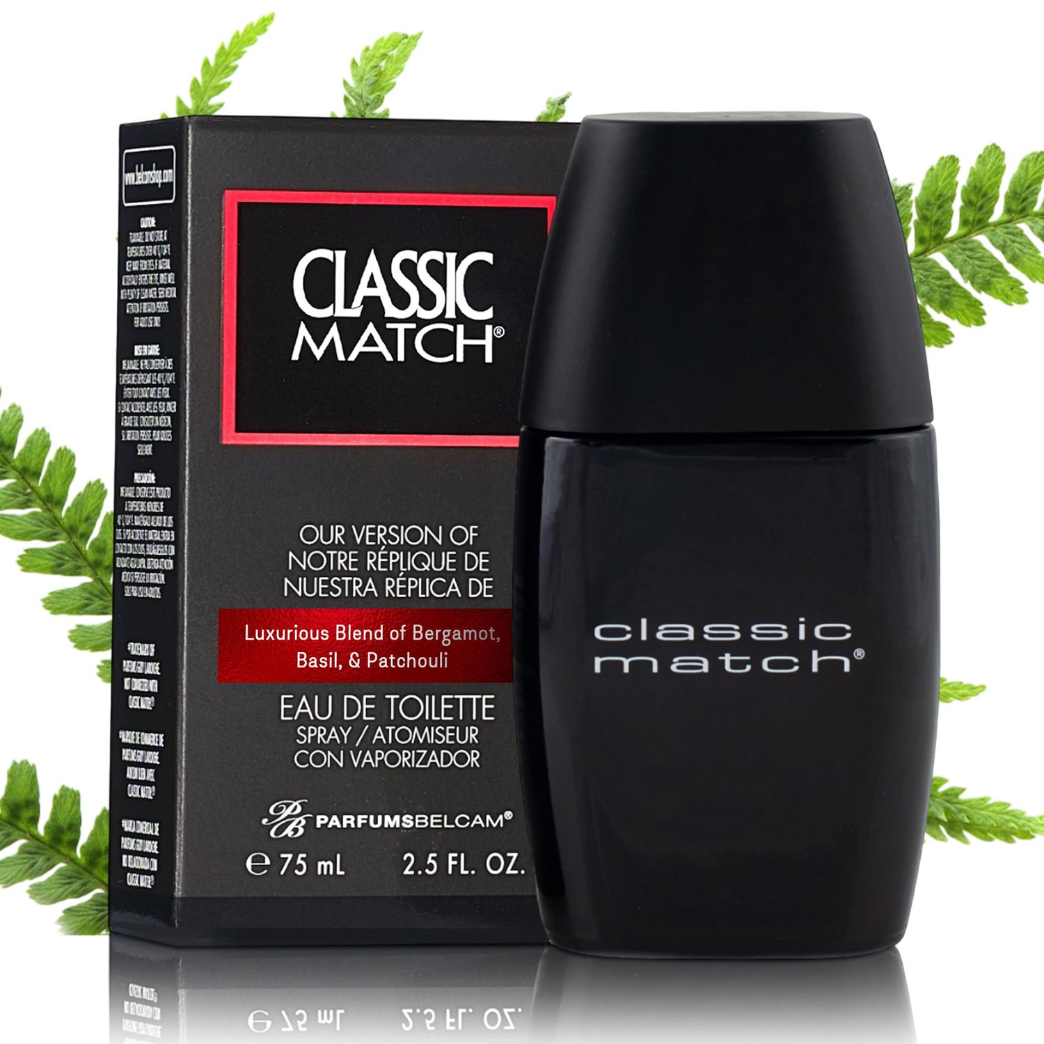 PB ParfumsBelcam Black Classic Match CM Eau De Toilette Spray, our version of a Designer EDT, 75ml.