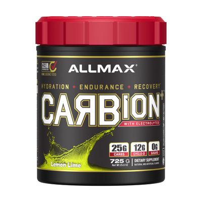 ALLMAX Nutrition - CARBION Workout Hydration Supplement Powder with Electrolytes, Supports Endurance, Recovery, and Exercise Performance, Gluten Free and Vegan, Lemon Lime, 25 Servings