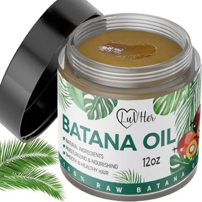 LuvHer Raw Batana Oil for Hair Growth, 100 Raw 12oz Dr Sebi Batana Oil Pure Organic Natural unrefined oil from Honduras Conditioner Thicker Hair Nourishment to Prevent Hair Loss X-Large