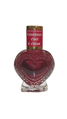 Body Oils by Brenda Strawberry Cake Cream Body Oil-Perfumed Oil Gourmand Aroma-Fruity Floral Fragrance - Pure Uncut Alcohol Free (12 oz. heart)