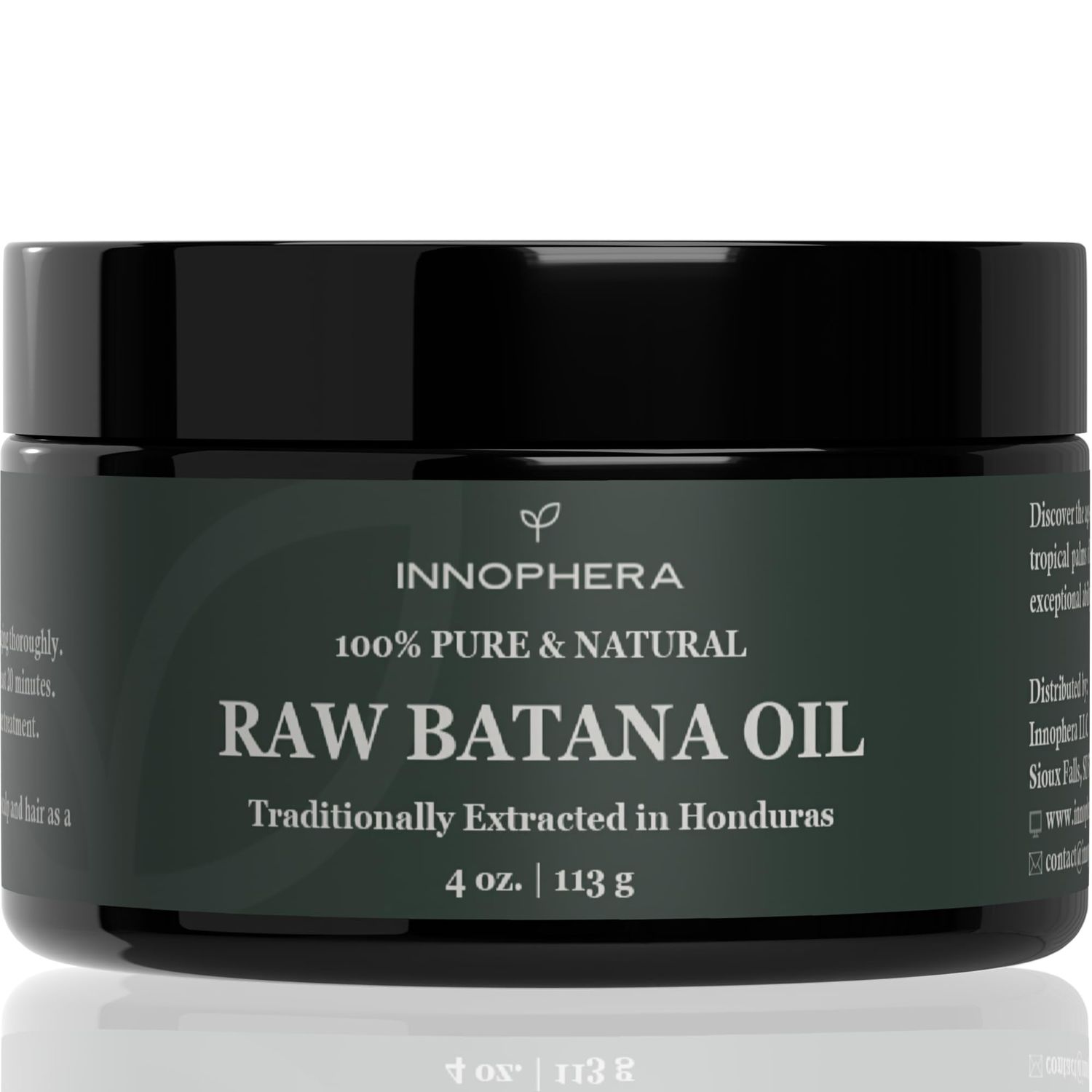 Innophera Raw Batana Oil for Hair Growth 100 Pure Natural from Honduras Promotes Thicker Softer Hair Nourishes Rejuvenates 4 oz.