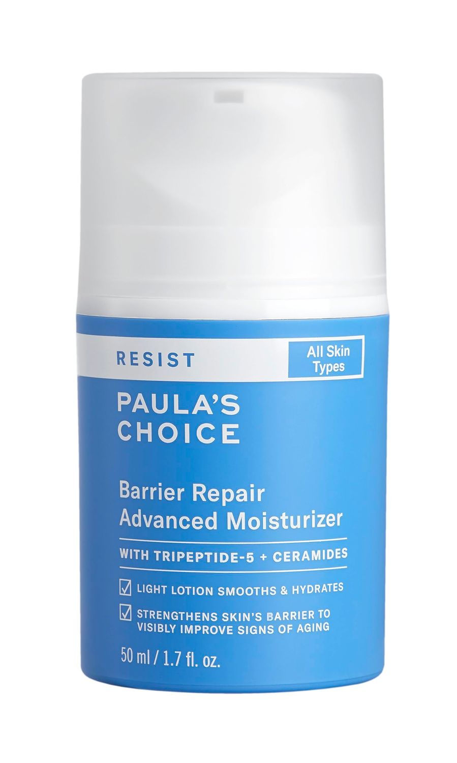 Paula&#39;s Choice RESIST Barrier Repair Advanced Moisturizer with Ceramides, Peptides, Deep Hydration Cream for Wrinkles, Anti-Aging for All Skin Types, Fragrance-Free Paraben-Free, 1.7 Fl Oz