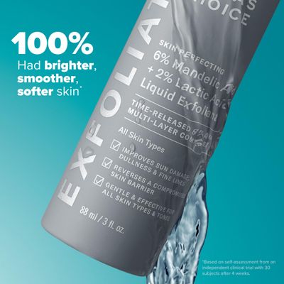 Paulas Choice 6 Mandelic Acid 2 Lactic Acid Exfoliant, Gentle Daily AHA Exfoliation for Discoloration, Bumpy Texture Radiance, for Sensitive Skin, Fragrance-Free Paraben-Free, 3 Fl. Oz.