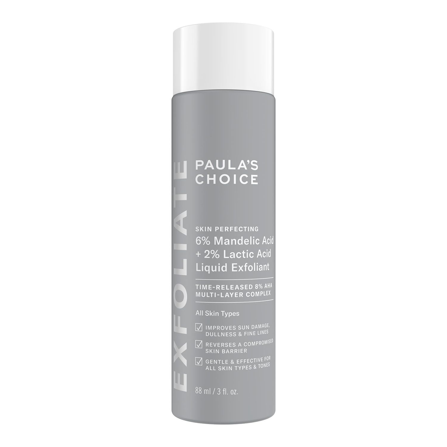 Paulas Choice 6 Mandelic Acid 2 Lactic Acid Exfoliant, Gentle Daily AHA Exfoliation for Discoloration, Bumpy Texture Radiance, for Sensitive Skin, Fragrance-Free Paraben-Free, 3 Fl. Oz.