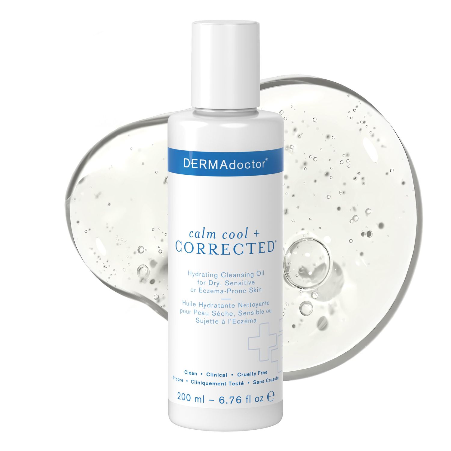 DERMAdoctor Hydrating Cleansing Oil and Makeup Remover Dermatologist Formulated Gentle Fragrance Free Face Cleanser with Jojoba Oil and Hibiscus Extract - 6.67 fl. oz.