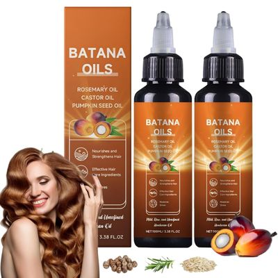 Batana Oil for Hair Growth, 4-In-1 Liquid Batana Oil for Hair Growth, Batana Oil from Honduras with Rosemary with Rosemary, Pumpkin Seed Oil, Castor Oil for All Hair Types 100ml 3.38 fl.oz (2PCS)