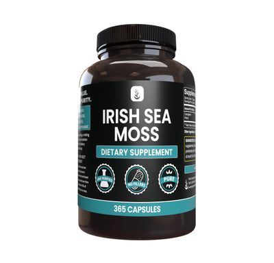 PURE ORIGINAL INGREDIENTS Irish Sea Moss (365 Capsules) Always Pure, No Additives Or Fillers, Lab Verified