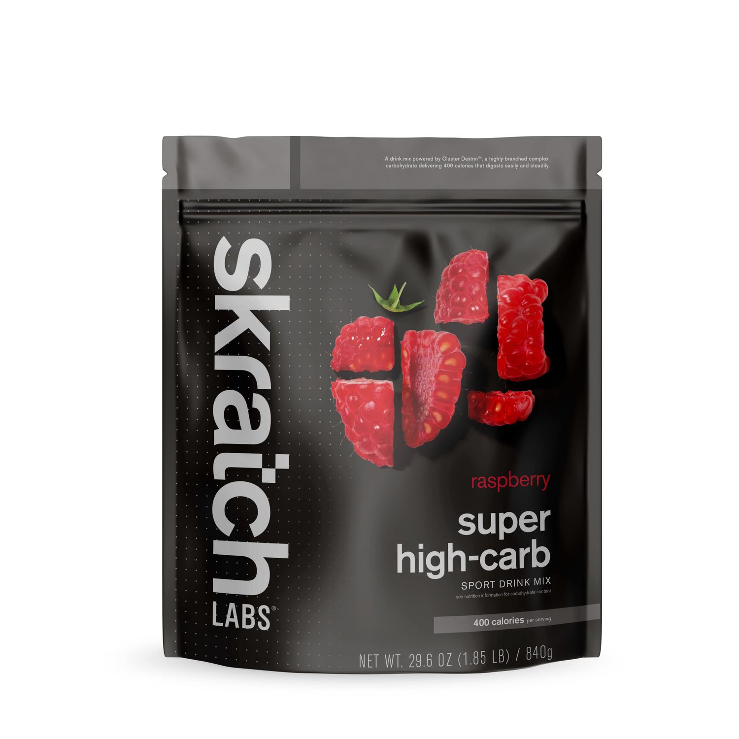 Skratch Labs Super High-Carb Hydration Powder Carbohydrate Powder with Cluster Dextrin and Electrolytes Endurance Energy Drink Raspberry (840 Grams) Non-GMO, Gluten Free, Vegan, Kosher