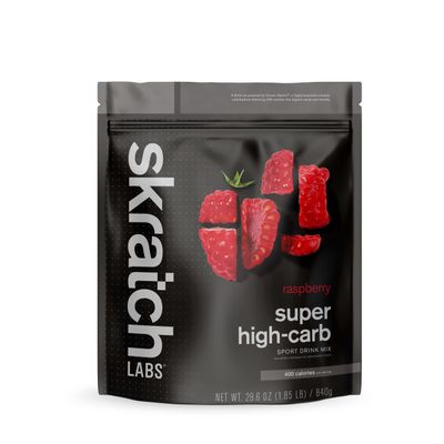 Skratch Labs Super High-Carb Hydration Powder Carbohydrate Powder with Cluster Dextrin and Electrolytes Endurance Energy Drink Raspberry (840 Grams) Non-GMO, Gluten Free, Vegan, Kosher