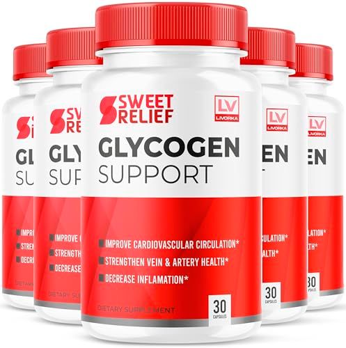 (5 Pack) Sweet Relief Glycogen Support, Sweet Relief, Sweet Relief Glycogen Support Capsules, Sweet Relief Support Pills, Glycogen Support Sweet Relief, Sweet Relief Support, 150 Capsules For 5 Months