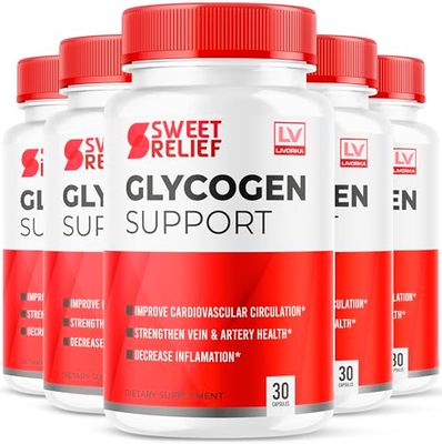 (5 Pack) Sweet Relief Glycogen Support, Sweet Relief, Sweet Relief Glycogen Support Capsules, Sweet Relief Support Pills, Glycogen Support Sweet Relief, Sweet Relief Support, 150 Capsules For 5 Months