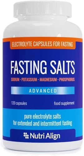 Nutri-Align Fasting Salts Fasting Electrolytes Advanced, 120 Capsules Pure Electrolytes for Fasting - Intermittent Extended Fasting Sodium Potassium Magnesium Electrolytes Sugar Filler Free