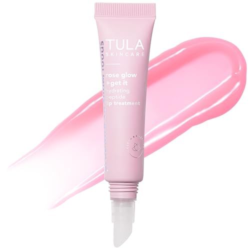 TULA Skin Care Rose Glow Get It Lip Balm - Hydrating Peptide Lip Treatment with Hyaluronic Acid Vitamin E, 0.28 oz.