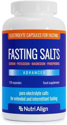 Nutri-Align Fasting Salts Fasting Electrolytes Advanced, 120 Capsules Pure Electrolytes for Fasting - Intermittent Extended Fasting Sodium Potassium Magnesium Electrolytes Sugar Filler Free