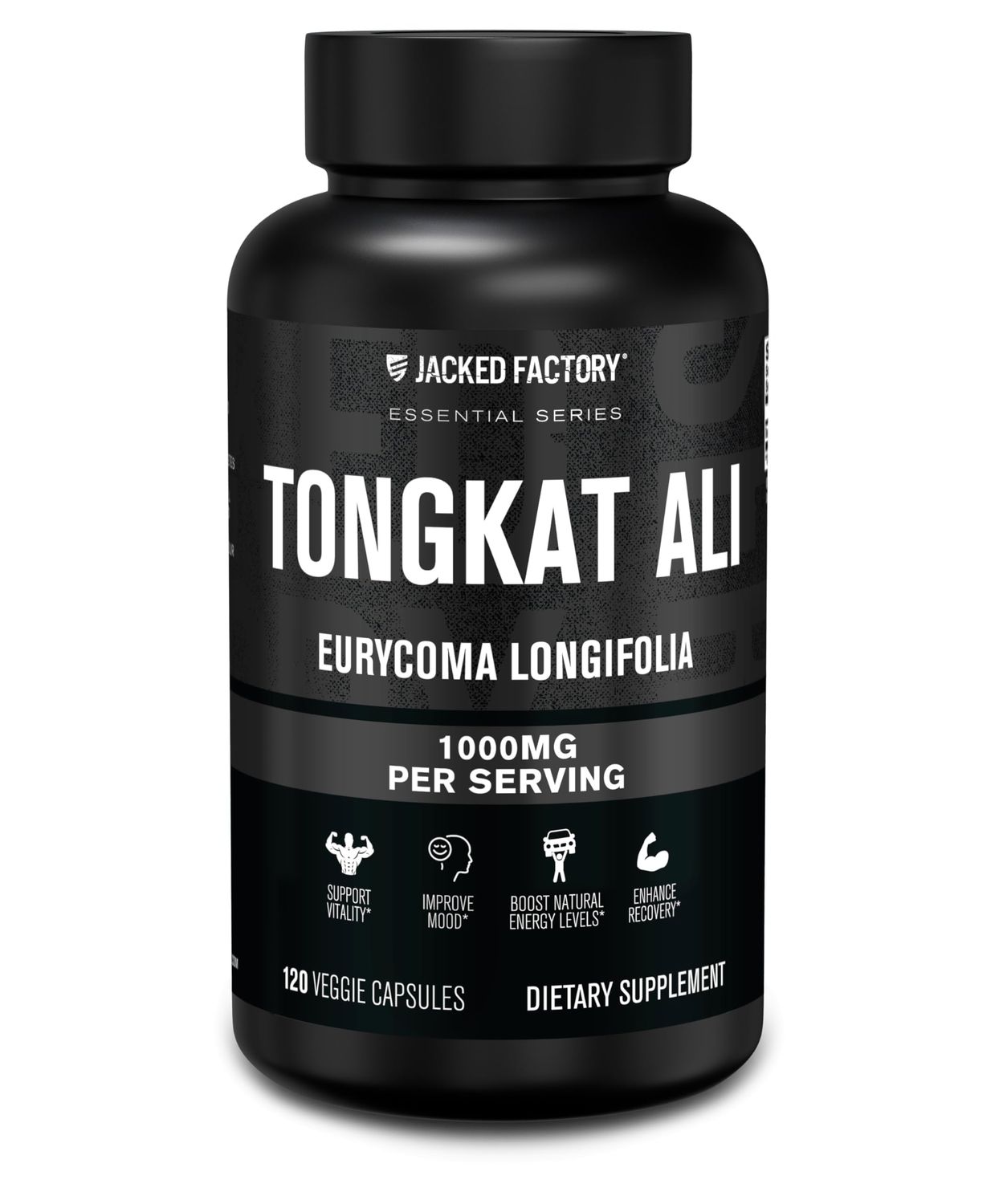 Jacked Factory Indonesian Tongkat Ali - 2001 Extract Longjack Tongkat Ali for Men to Support Vitality, Improve Mood, Boost Natural Energy Levels, Enhance Recovery - 120 Capsules