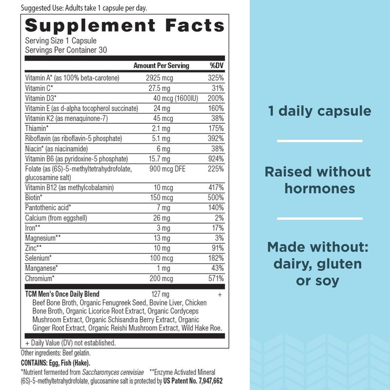 Ancient Nutrition Multivitamin for Men, Ancient Multi Men's Once Daily Vitamin Supplement 30 Ct, Vitamin A, Vitamin B and Vitamin K2, Fenugreek Seed, Supports Immune System, Paleo and Keto Friendly