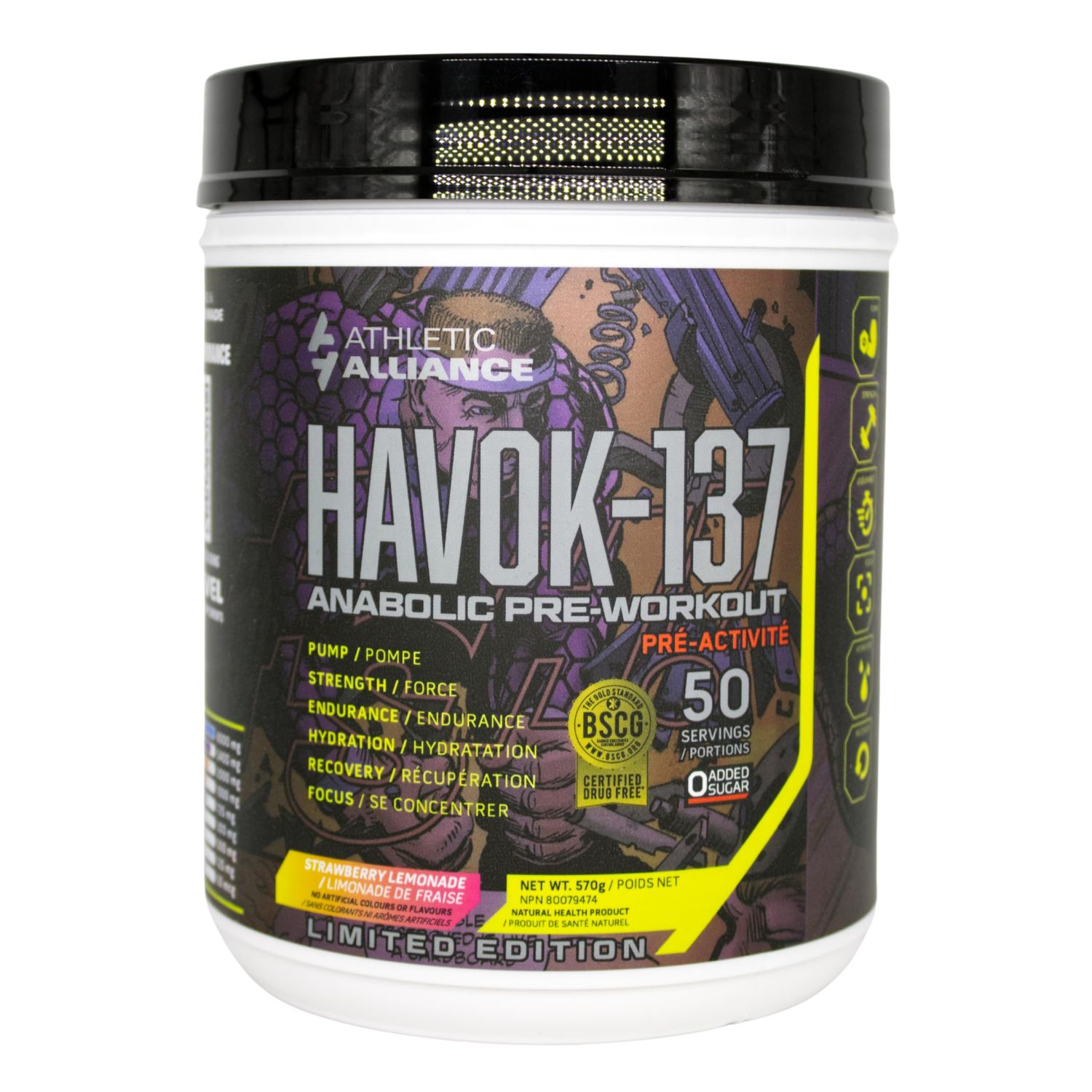 Athletic Alliance HAVOK-137 Pre Workout, 50 Servings 590 gr (Strawberry Lemonade)