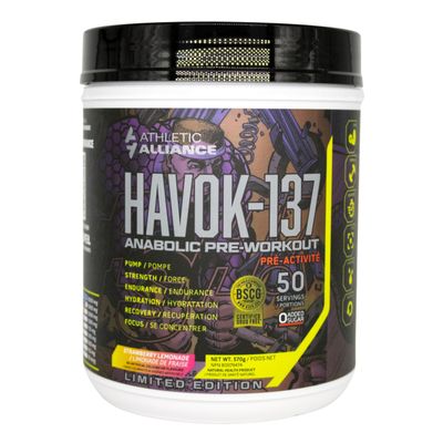 Athletic Alliance HAVOK-137 Pre Workout, 50 Servings 590 gr (Strawberry Lemonade)
