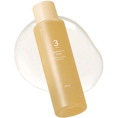 numbuzin No.3 Toner Super Glowing Essence Toner Skin Radiance, Pore Tightening, Skin Texture, Hydration Fermented Ingredients, Niacinamide, Galactomyces 6.76 fl. oz.