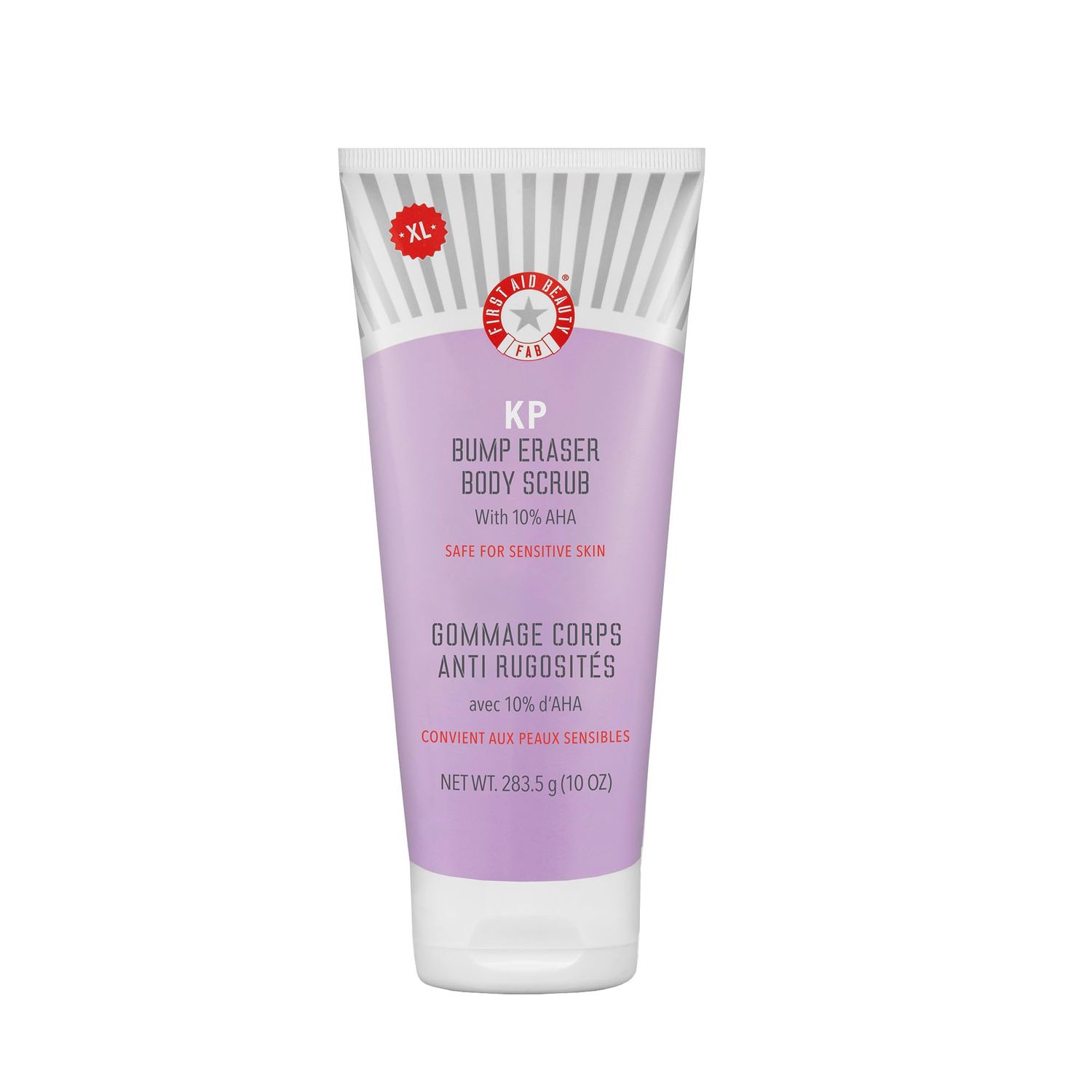 First Aid Beauty - KP Bump Eraser Body Scrub with 10 AHA, Keratosis Pilaris Skin Exfoliater with Glycolic and Lactic acids, Helps Reduce Chicken Skin Bumps, Safe for Sensitive Skin, 10 oz