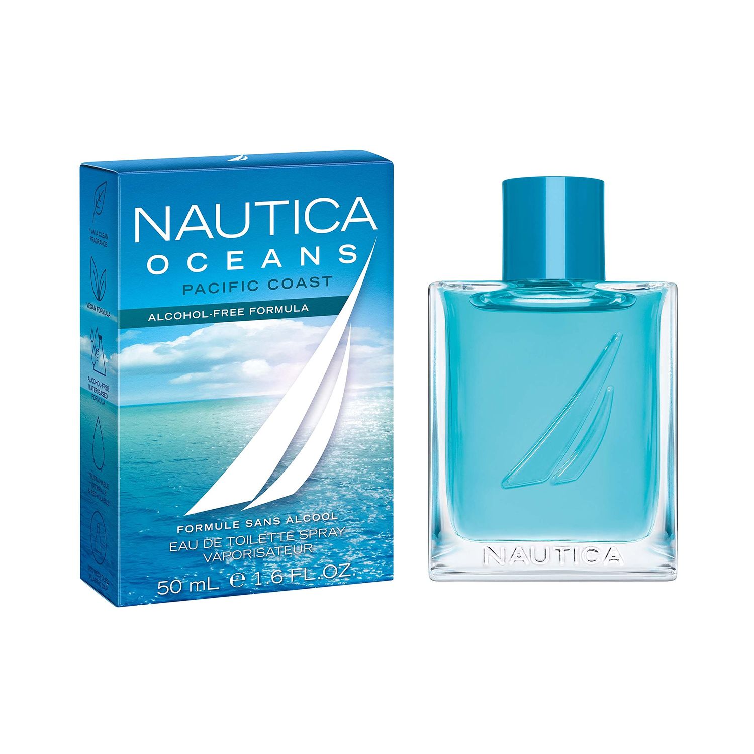 Nautica Oceans Pacific Coast Eau de Toilette 1.6 fl oz (Pack of 1), Notes of Apple, Cyclamen, and Amberwood, Men&#39;s Fragrance, Long Lasting, Everyday Fragrance, Travel Size