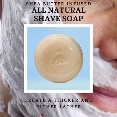 G.B.S Natural Fragrance Free Lavender Citrus Shaving Soap with Shea Butter for Sensitive Skin Shave Soap for Men (Pack of 2)