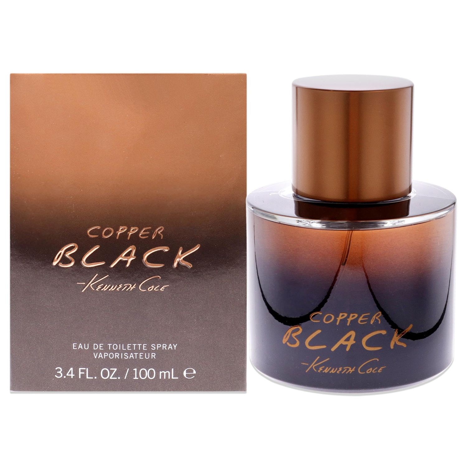 Kenneth Cole Copper Black Eau de Toilette Spray for Men, 3.4 Fl Oz