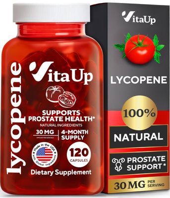 VitaUp Lycopene Supplements for Men 30 mg - USA Made - Prostate Supplements for Men - Lycopene Supplement for Prostate, Heart Immune Support - 120 Count