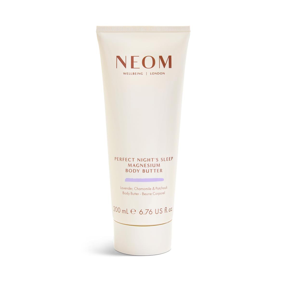 Neom - Magnesium Body Butter 6.76 Fl Oz (200ml) Lavender, Chamomile, Patchouli Lotion for Sleep with Essential Oils 100 Natural Fragrances Nourish Soften Signature Sleepy Scent