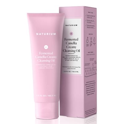 Naturium Camellia Creamy Cleansing Oil, Fermented Camellia Oil Extract Plus Linoleic-Rich Oils, 3.5 oz