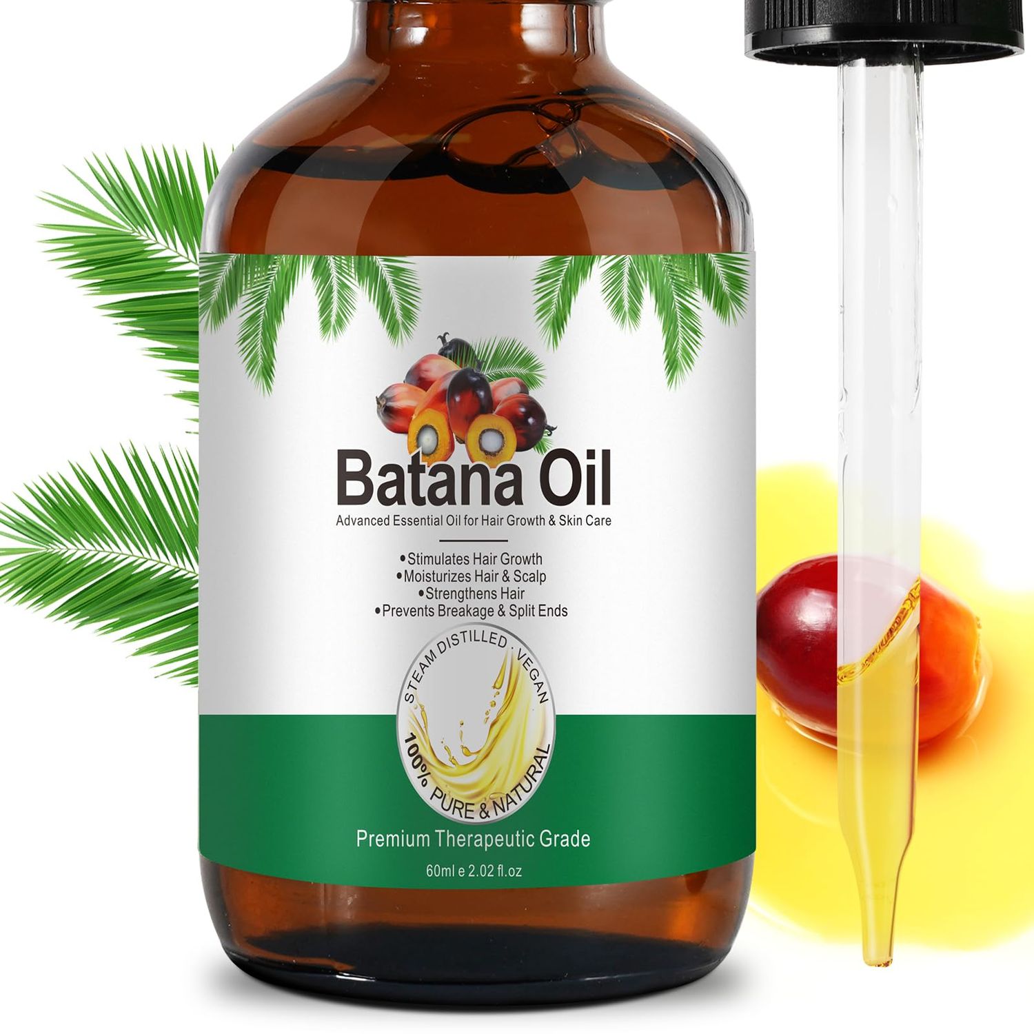 TOYHHO Green Batana Oil - Promotes Hair Growth, Nourishment, and Radiance for Hair and Skin for Men Women