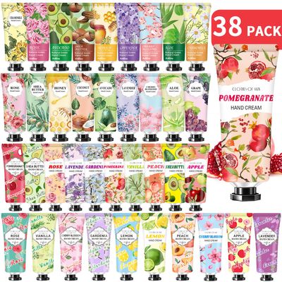 38 Pack Bulk Hand Cream Gifts for Mom,Mothers Day Gifts,Easter Basket Stuffers for Teen Girls,Teacher Appreciation Gifts Nurse Gifts,Natural Plant Fragrance Travel Hand Lotion For Dry Cracked Hands