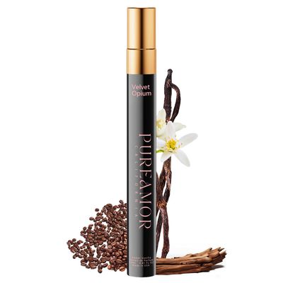 PUREAMOR Pheromones Perfumes for Women, Amber Vanilla Perfume, Long Lasting Eau De Parfum Cologne, Enhanced Scents Pheromone Cologne for MenWomen, 0.41 fl.oz Travel Size Perfumes Spray (Velvet Opium)