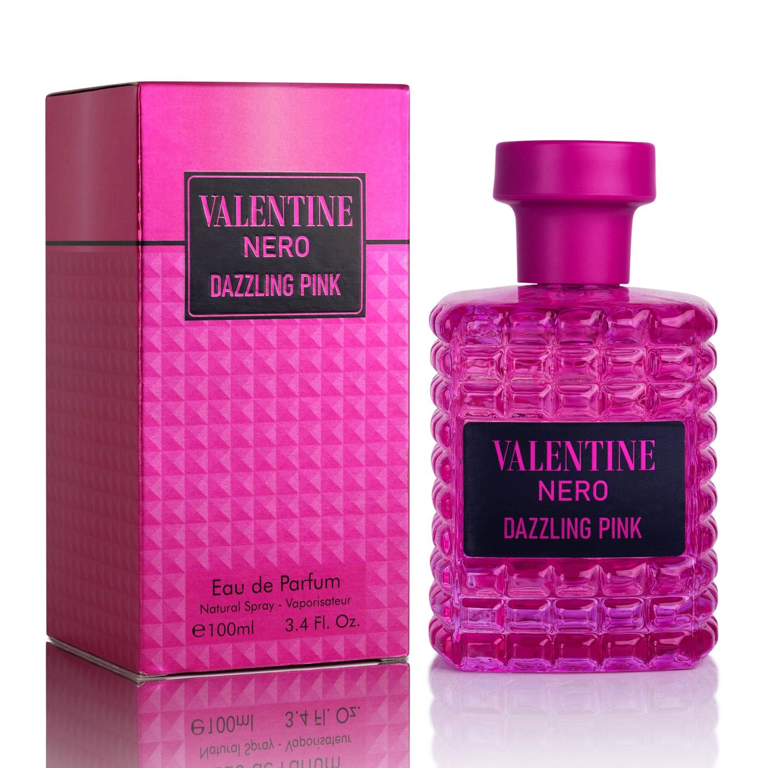URBAN COLLECTION Valentine Nero Dazzling Pink for Women - Vegan, Cruelty-Free Paraben-Free Eau De Parfum - Amber Floral Scent - Madagascar Vanilla Base - Elegant 100ml Bottle