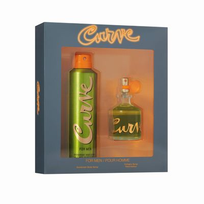 Curve Curve for Men, Men&#39;s Fragrance 2 Piece Gift Set, 2.5 Fl. Oz. Eau De Cologne and 6.0 Oz Deodorant Spray, 2 Count