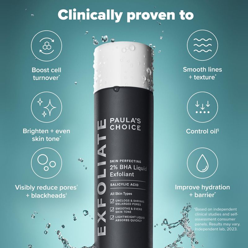 Paula's Choice SKIN PERFECTING 2 BHA Liquid Salicylic Acid Exfoliant-Facial Exfoliant for Blackheads, Enlarged Pores, Wrinkles Fine Lines