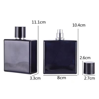 Jinxihuachen 100ml Dark Blue Glass Perfume Atomizer - Leak-Proof Travel Spray Bottle, Refillable Fine Mist Sprayer for Fragrance Essential Oil, Portable Perfume Dispenser for MenWomen (3.4 oz)