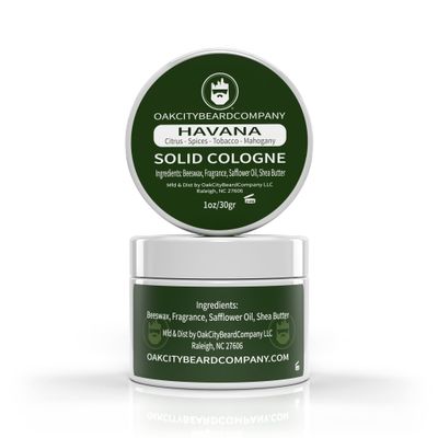 Oak City Beard Company - Havana - Solid Cologne - 1 Ounce - Citrus - Spices - Tobacco - Leather