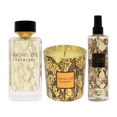 Rachel Zoe Fearless Gift Set - Gift Set For Women - Eau De Parfum Perfume, Soy Wax Jar Candle, And Body Spray For Women - Fragrance Gift Set - 3 pc