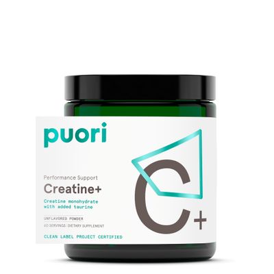 Puori Creatine Monohydrate Powder with Taurine - Unflavored Creatine Powder, Pre-Workout Supplement for Men Women - Muscle Builder, Enhanced Workout Performance Strength Building - 60 Servings