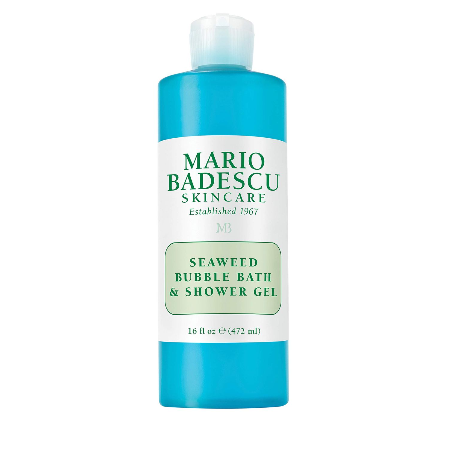 Mario Badescu Seaweed Bubble Bath Shower Gel - 2-in-1 Daily Moisturizing Body Wash for Men and Women - Body Care Enriched with Marine-Like Fragrance - Revitalizes Skin from Head to Toe, 16 Fl Oz