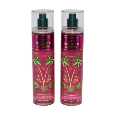 Bath Body Works Fine Fragrance Mist, Set of 2 Bottles, 8oz Per Bottle (Pink Pineapple Sunrise)
