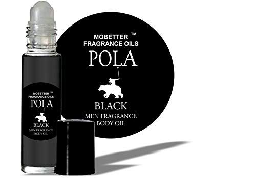 Pola Black Cologne Fragrance Body Oil for Men, Woody Aromatic, Long Lasting, Travel Size, Inspired by Polo Black