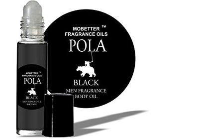 Pola Black Cologne Fragrance Body Oil for Men, Woody Aromatic, Long Lasting, Travel Size, Inspired by Polo Black