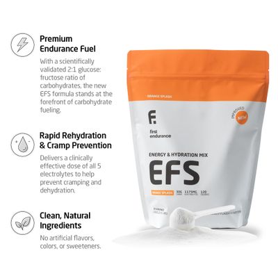 EFS Hydration Endurance Drink Mix - Premium Carbohydrates for Energy Performance, Electrolytes for Rapid Rehydration Running, Cycling and Triathlon Nutrition Isotonic Energy Fuel Orange