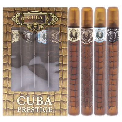 Cuba Prestige 4 Piece Gift Set for Men (Classic Black Platinum Legacy) Eau De Toilette Spray 1.7 Ounce Each