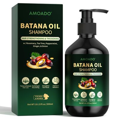 Batana Oil Shampoo for Hair Growth, Strengthening, Thickening, Sulfate Free Hair Shampoo for Women Men with Thinning Hair Hair Loss, Infused Rosemary, Tea Tree Oil Mint, 10.15 fl.oz