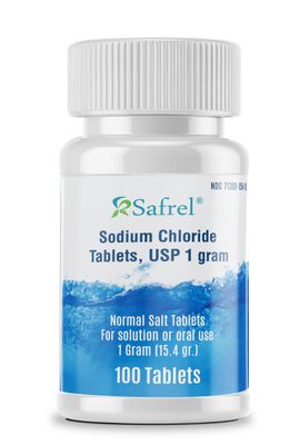 Safrel Sodium Chloride Tablets 1 gm, USP Normal Salt Tablets (15.4gr.) Electrolytes Replenisher Hydration Drink (100 Count (Pack of 1), 100, Count)